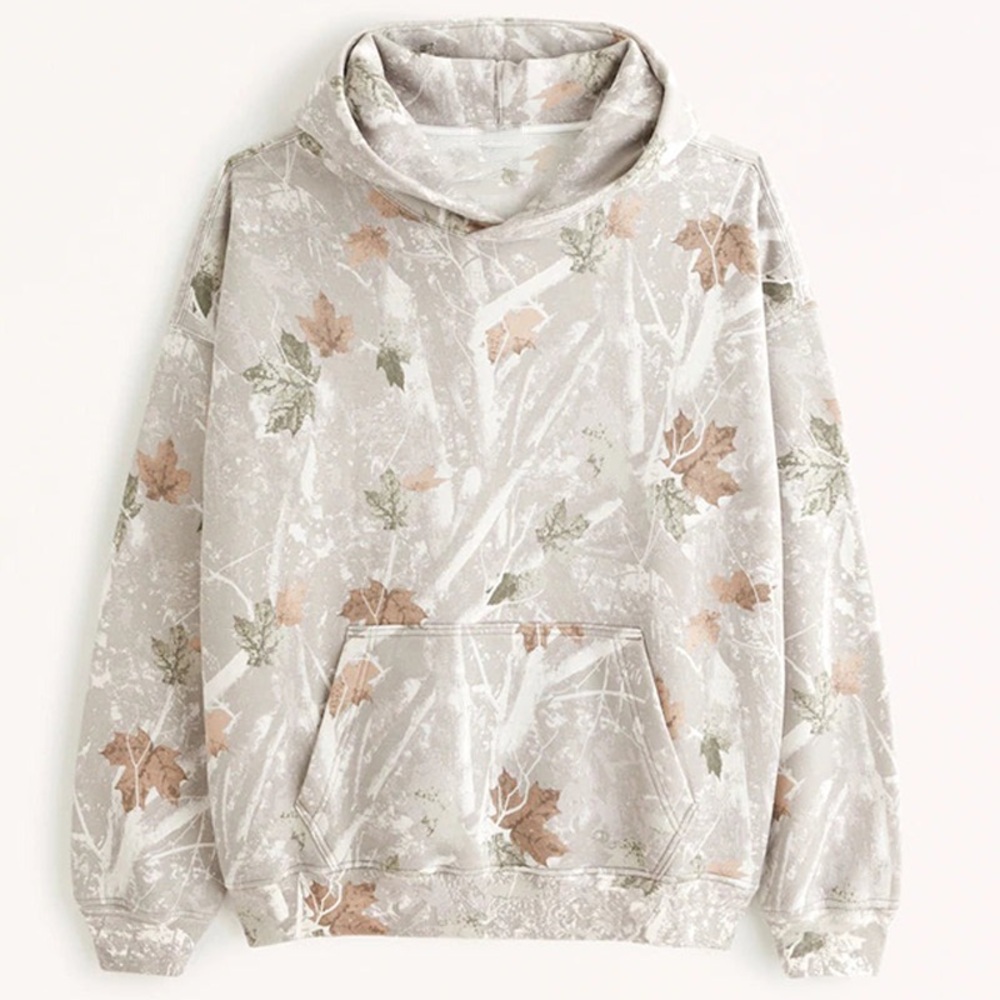 Abercrombie Essential popover hoodie light camo